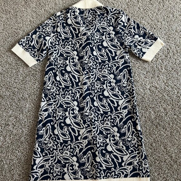 Ramy Brook Womens Sz M Erin Boucle Knit Navy and Cream Polo Mini Dress - Picture 9 of 14